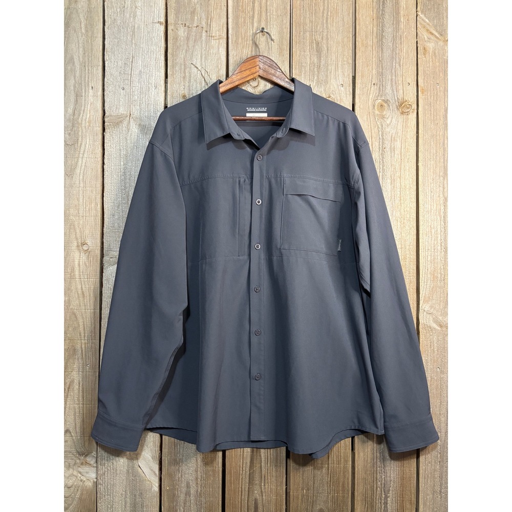 Columbia Omni-Wick Mens XL Long Sleeve Button Down Shirt Gray Hiking Outdoor‎